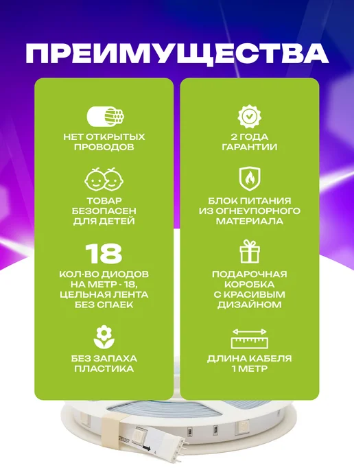 KUMPFORT Светодиодная лента 20 метров с пультом RGB, 40 м, фото 3
