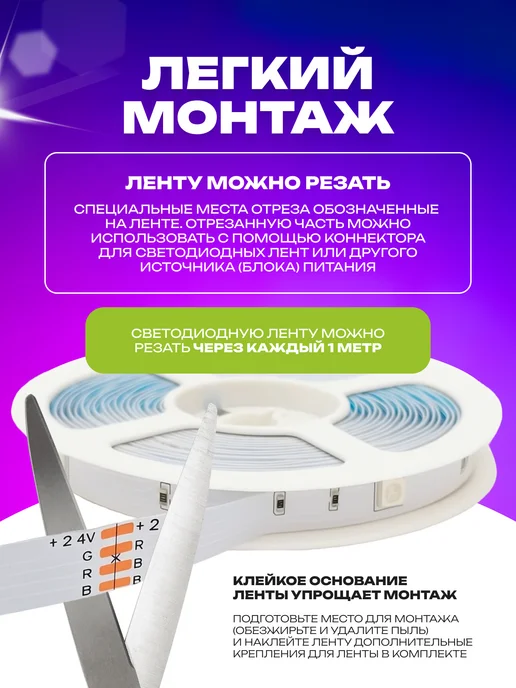 KUMPFORT Светодиодная лента 20 метров с пультом RGB, 40 м, фото 4