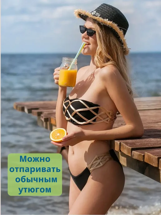 WOW Miami Шляпа летняя пляжная соломенная канотье, черный, фото 7