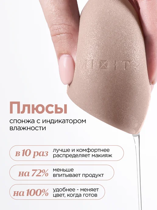 MIXIT Спонж ультра мягкий для макияжа лица профессиональный, вариант, фото 3
