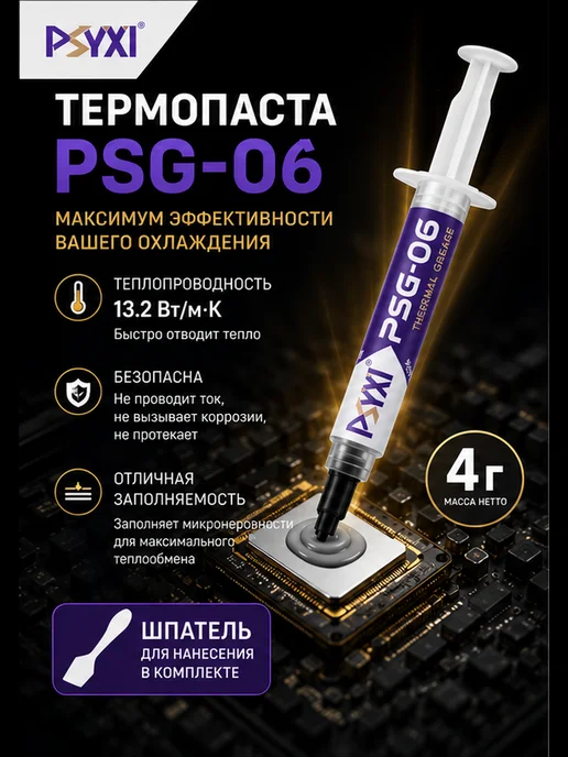 PSYXI Термопаста РSYXI PSG-06 4 грамма, РSYXI 4 грамма
