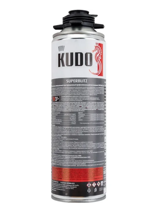 KUDO Клей-пена SUPERBLITZ HT, конструкционный, 650 мл, фото 3