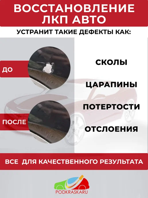PODKRASKA.RU Набор для ремонта кузова LF9E Skoda Белый Candyweiss, белый, фото 8