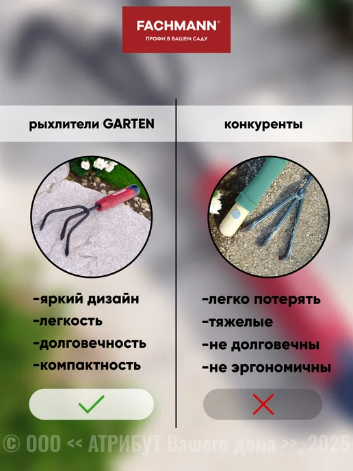 Fachmann Рыхлитель садовый для твердой почвы, черный, фото 3