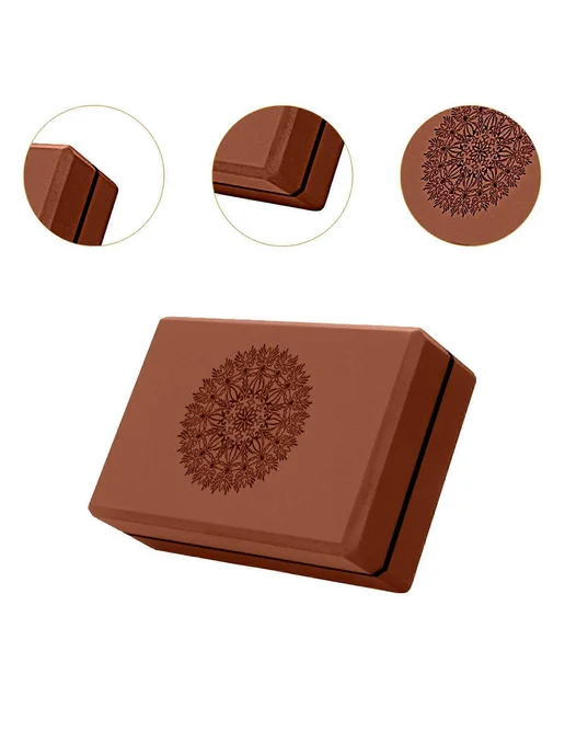 Йога-блок для дома и фитнеса Р 22 5cmx15cmx7 5cm Цв Coffee, вариант, фото 3