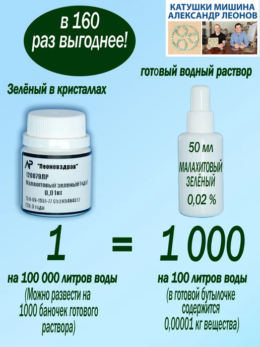Александр Леонов Малахитовый зеленый порошок мини ЧДА 98 % 10 грамм, зеленый, фото 6