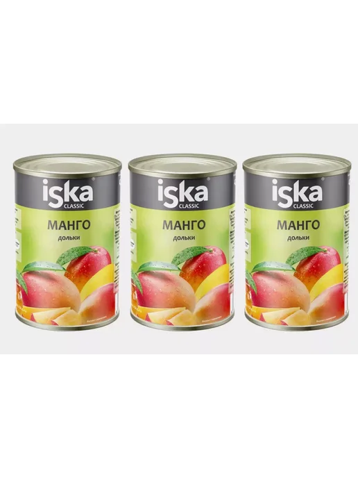 Iska Дольки манго в легком сиропе 425г 3 шт, 425 г, 3 шт