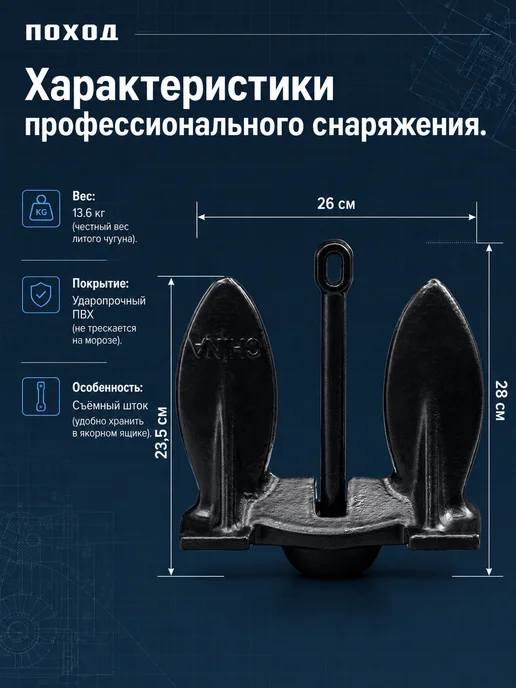 БРОНЯ Якорь для лодки ПВХ Холла, 13.6, вариант, фото 5