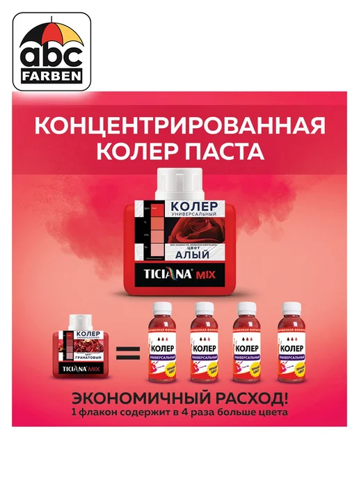 TICIANA Колер для краски алый 80мл ABC Farben, 80 мл, фото 2