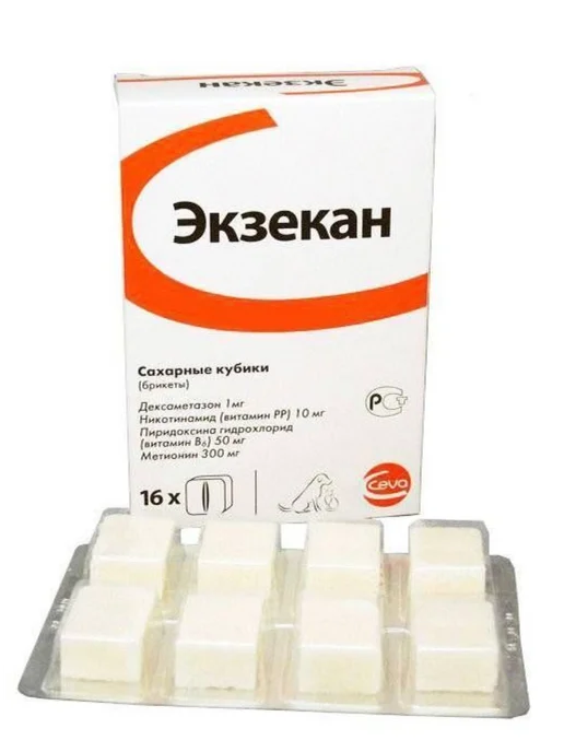 Ceva Экзекан сахарные кубики от аллергии для собак и кошек, вариант, фото 2
