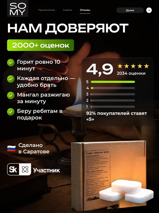 SoMy 30 • таблеток сухое горючее для розжига, вариант, фото 2