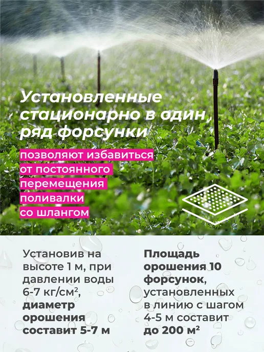 Разбрызгиватели дождеватели форсунки для полива, черный, фото 6