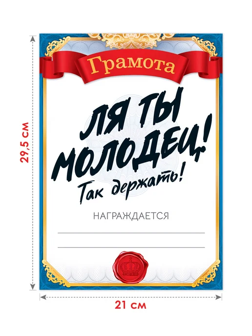 ТМ открытая планета Грамота прикол подарок другу, голубой, фото 2