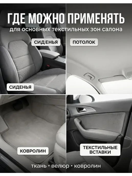 Пшикарно! Пенный очиститель для салона автомобиля для мебели, 650 мл, фото 5