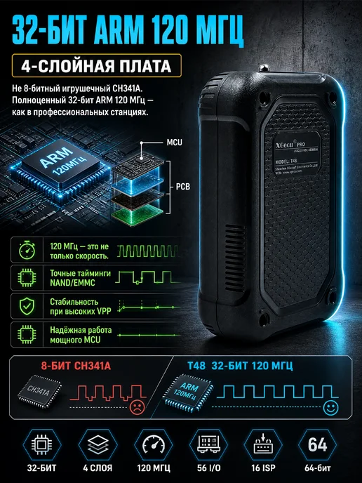 Aermotor Универсальный программатор XGecu T48 — NAND eMMC до 256 ГБ, 256 ГБ, фото 6