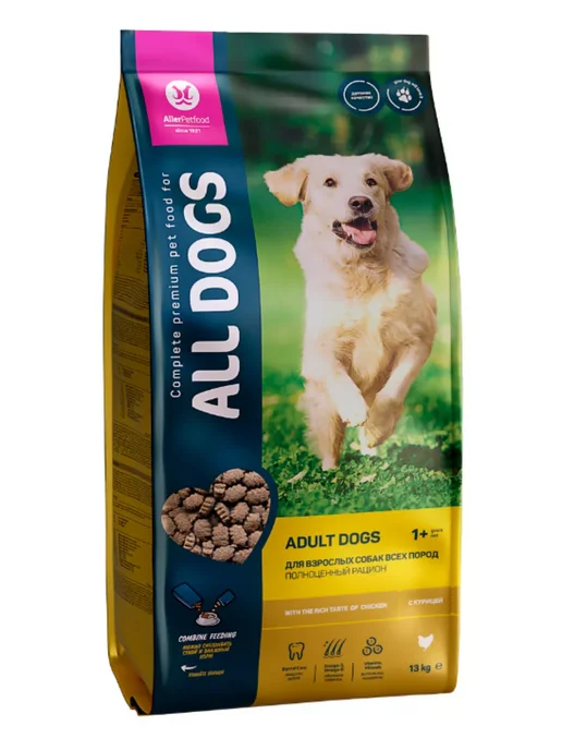 Сухой корм All Dogs Alldogs для собак, курица, 13 кг, фото 2