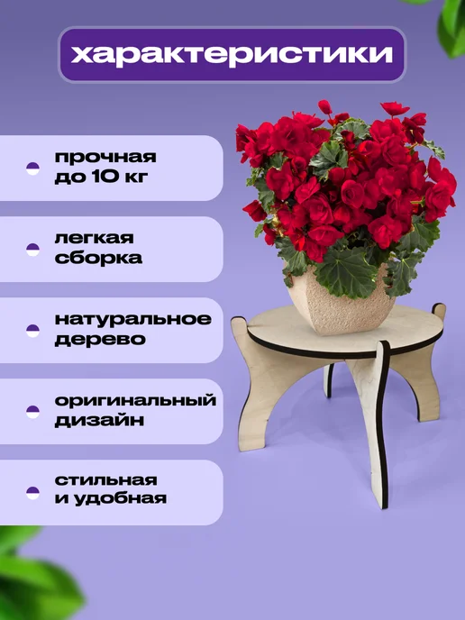 Мастерская Земляных Подставка под цветы, бежевый, фото 2