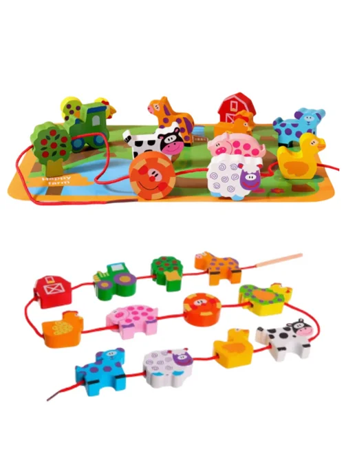 BocHkarev Деревянная игрушка шнуровка Ферма, вариант, фото 2