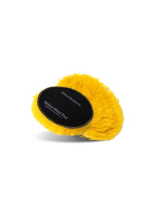 Shine Systems Black Wool Полировальный круг из черного меха 125мм, желтый