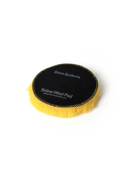 Shine Systems Black Wool Полировальный круг из черного меха 125мм, желтый, фото 2