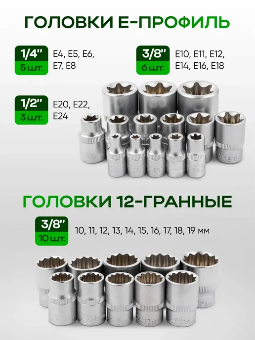 Rockforce Набор инструментов для автомобиля 216+3 предмета, предметов, фото 8