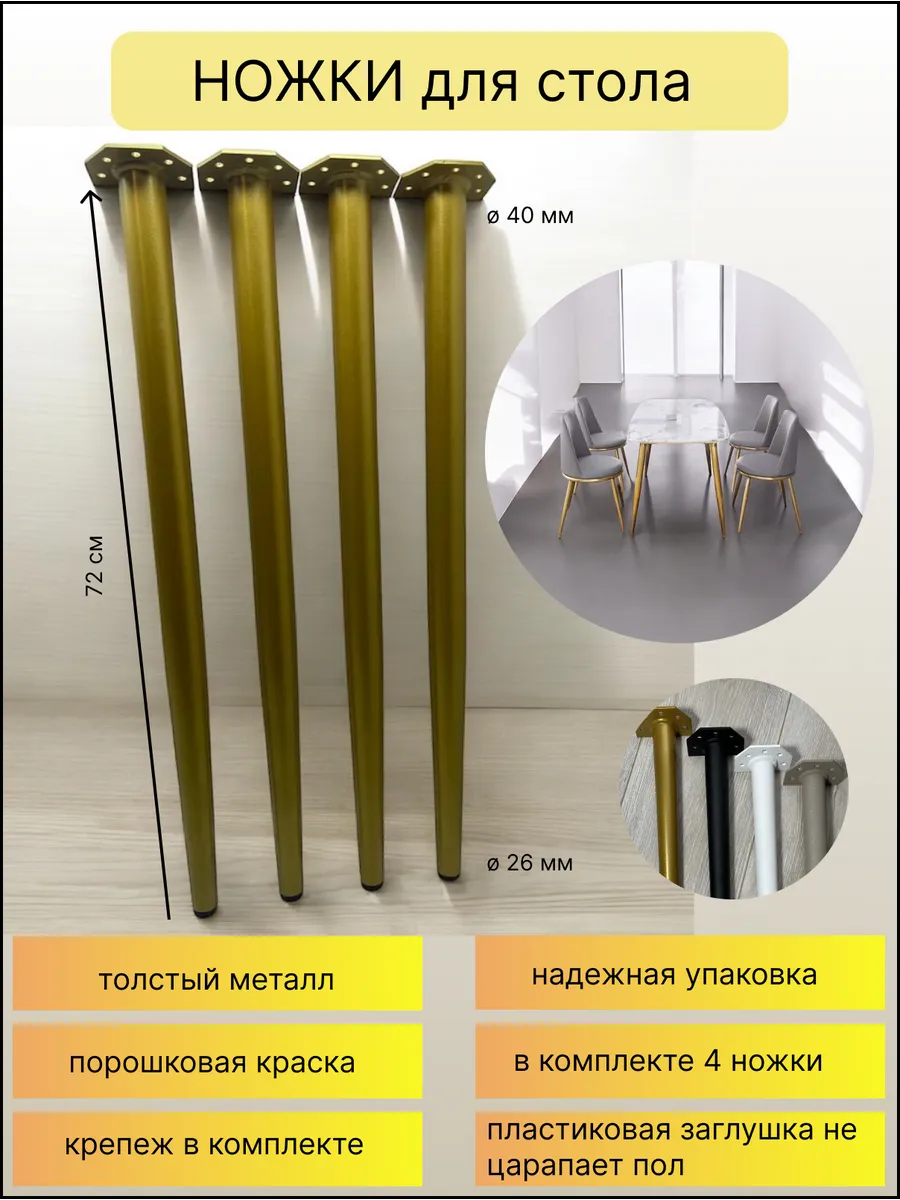 Ножки для стола золото