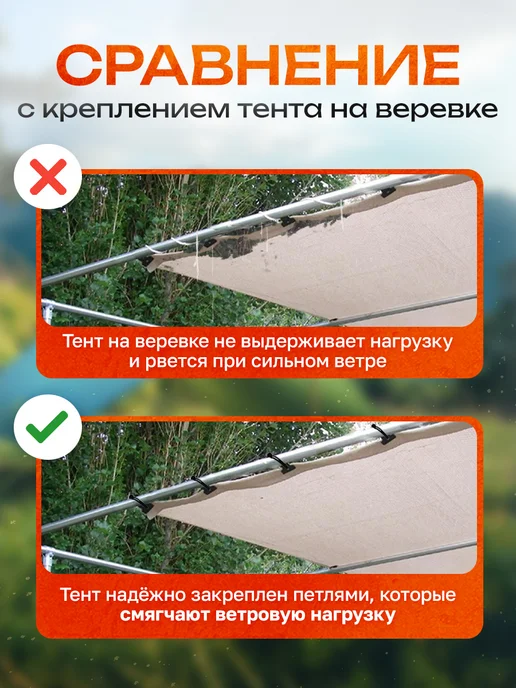 PRIMETEX Тент укрывной 3х6 туристический полог навес для сена, 20 шт, фото 6