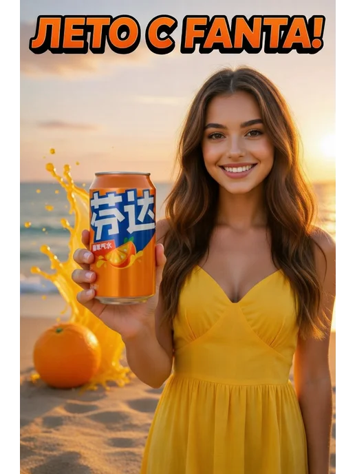fanta Фанта 12 шт х 0,33 л Ж Б (Китай), 12 шт, 330 мл, фото 2