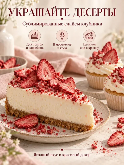 ТУТТИ ФРУКТИ Клубника сублимированная слайсы, 50 г, без сахара, 50 г, фото 6