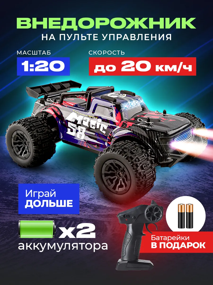 Джип на пульте управления фиолетовый