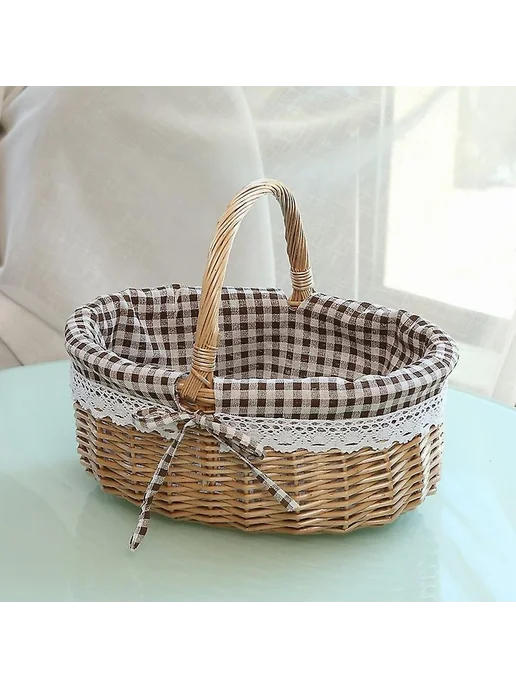 Корзина для пикника из лозы ручка Р Style A Цв Espresso, лозы ручка Espresso, фото 2