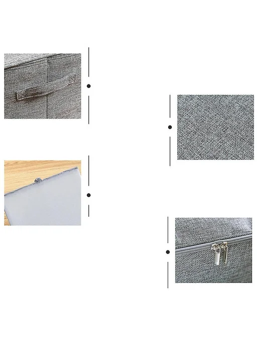 Складная коробка-молния из Р 45x35x25 см Цв серый, 45x35x25 см, фото 2