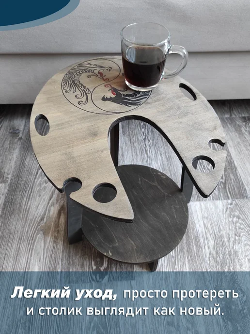 Wood Elements Столик для калья чая вина журнальный, серый, фото 5