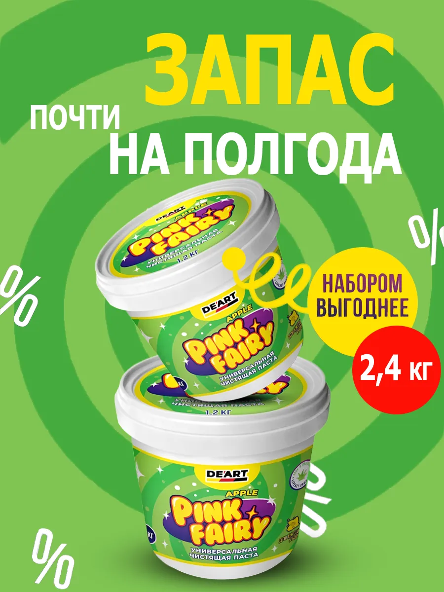 Средство для мытья посуды паста Pink Fairy 2,4кг