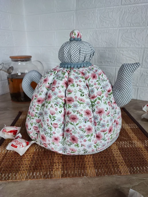 Sova.NN Грелка на чайник "Розовый луг", розовый, фото 2