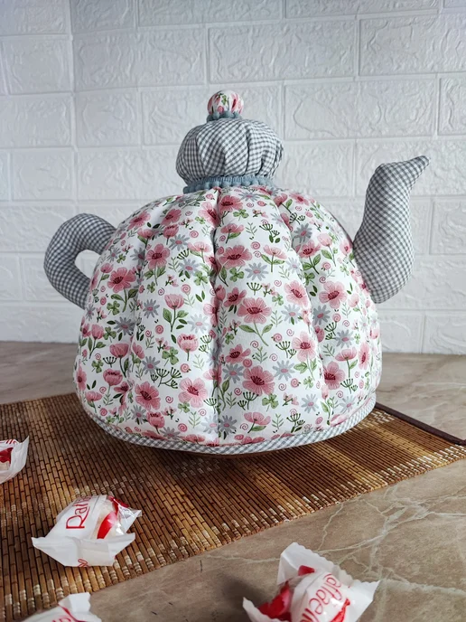 Sova.NN Грелка на чайник "Розовый луг", розовый, фото 5