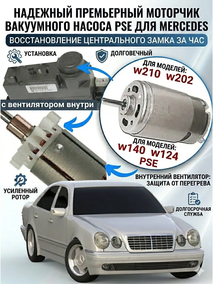Моторчик вакуумного насоса цз PSE Mercedes W210 W140 W124
