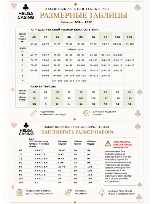 HELGA CASINO Бумажная выкройка бюстгальтер и трусы 4 буби, вариант, фото 3