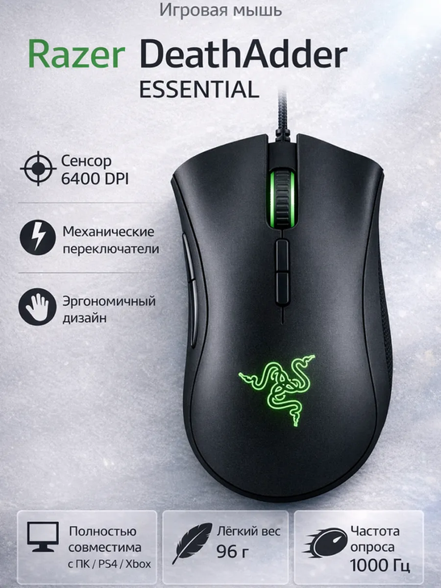 Razer Компьютерная мышь DeathAdder Essential для игр