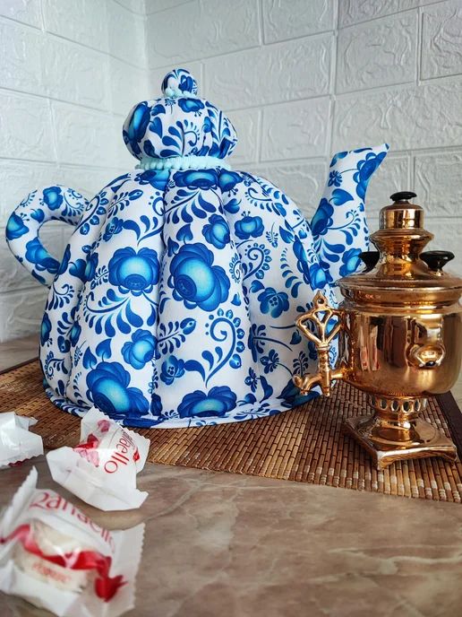 Sova.NN Грелка на чайник "Узорное наследие", синий, фото 4