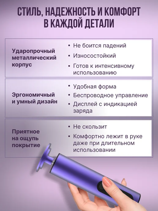 SKINTOUCH Электрическая пилка для пяток ног аппарат для смарт педикюра, фиолетовый, фото 8