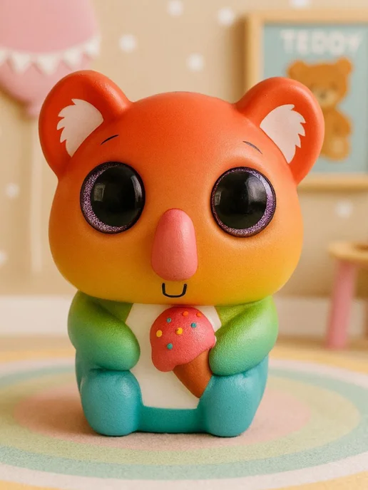 DECORICA TOYS Игрушка сквиш мягкая Коала большая, оранжевый, фото 3