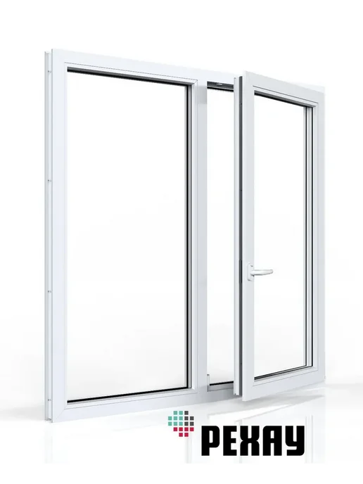 РЕХАУ Окно ПВХ BLITZ 1000х1000(ВхШ) бел 1-кам стеклопакет, 800x1200, фото 2