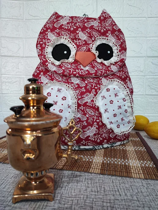 Sova.NN Грелка на чайник "Совушка", красный, фото 4