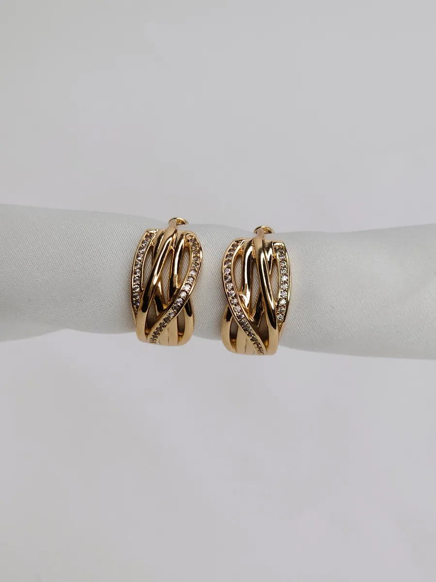 Серьги кольца классические повседневные, 1,7 см.