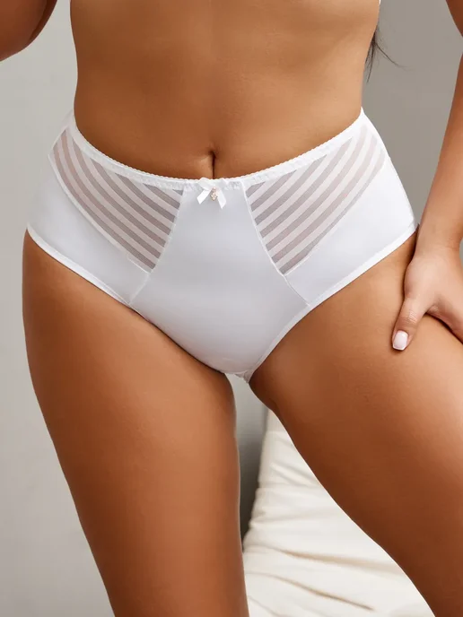 Laly Shop Комплект белья без поролона кружевной большие размеры, белый, фото 6