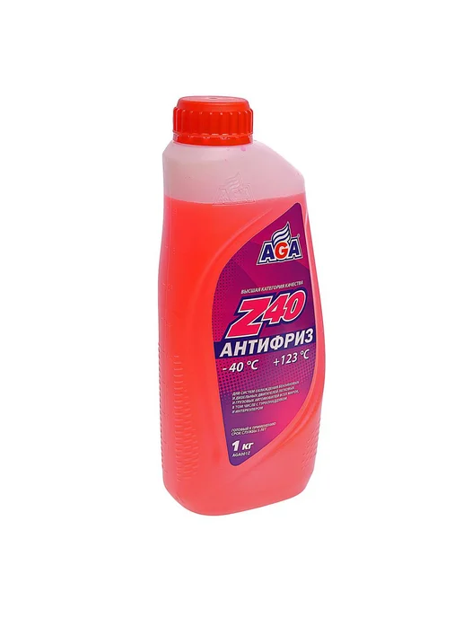 AGA Антифриз красный -40C 5л Antifreeze Z40, 946 мл, красный