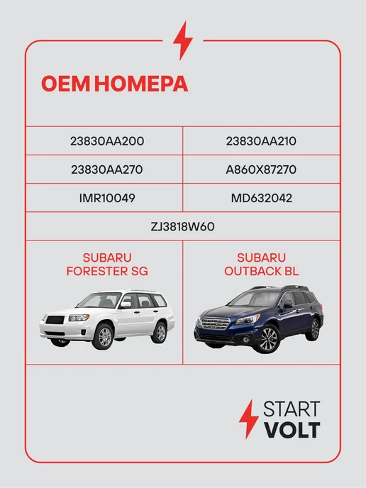 STARTVOLT Мост диодный генератора Subaru Forester SG Outback BL, вариант, фото 2