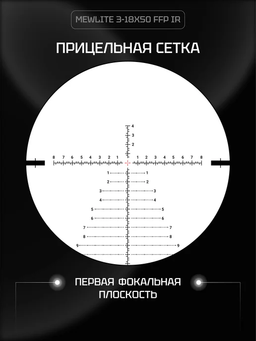 MewLite Оптический прицел 3-18x50, FFP, 34 mm, IR, 61002, вариант, фото 5