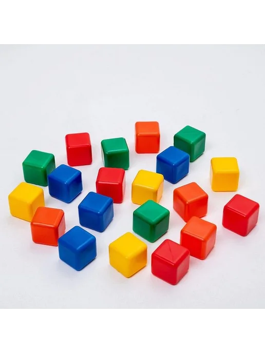 Соломон Кубики детские цветные, пластиковые, 20 штук, 4х4 см, 1+, 4x4 см, фото 8